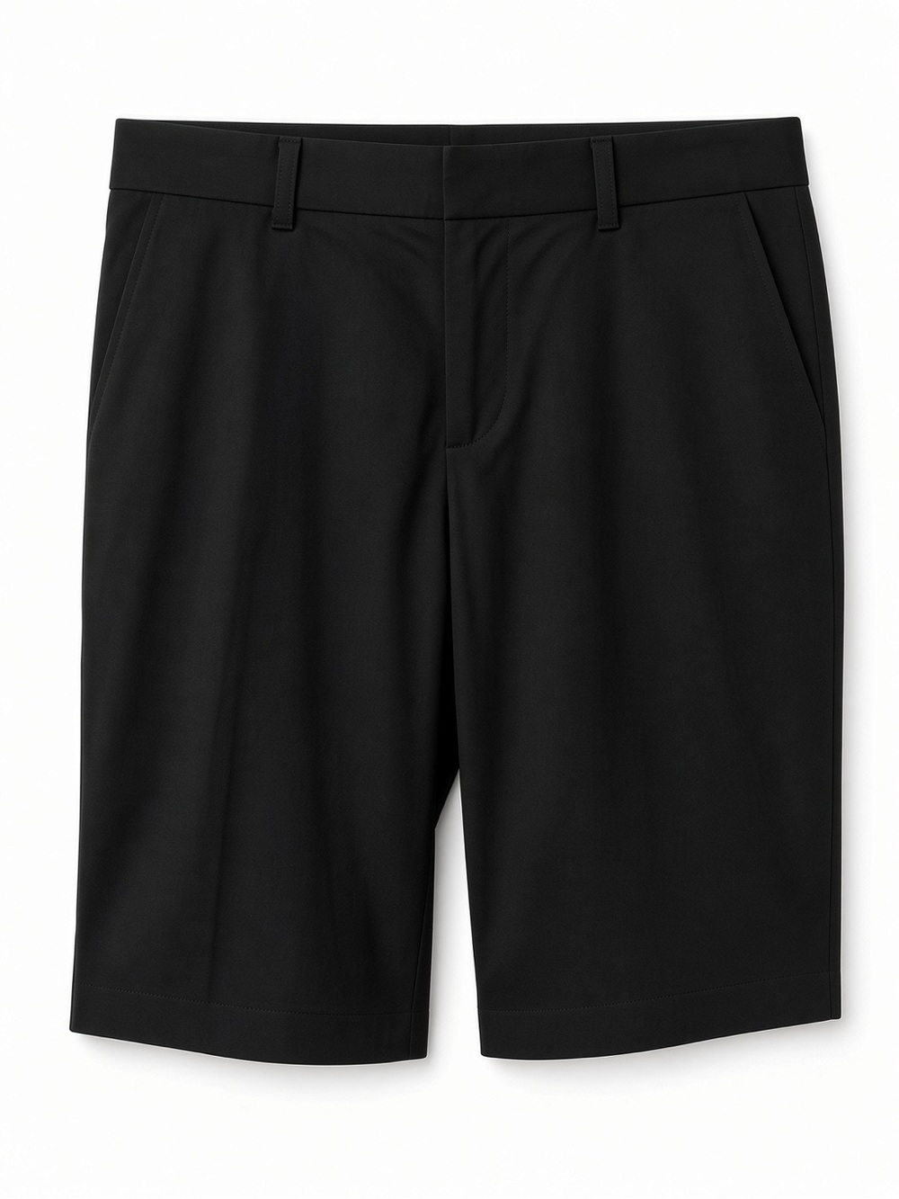 Ralph Lauren Golf Black Twill Bermuda Shorts Flat Front Cotton Size 10